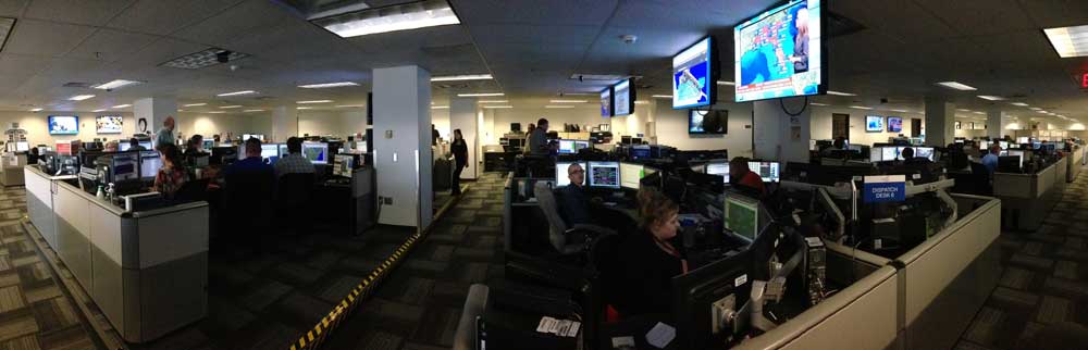 A view inside Endeavor Air's Operational Control Center