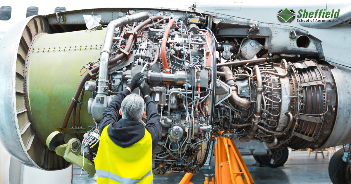 An aircraft mechanic is looking at the inside components of an airplanes wing, indicating that this blog will answer how to airplanes work.